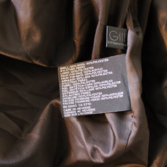 Jones New York Faux Fur Wool Winter Jacket - Picture 7 of 7